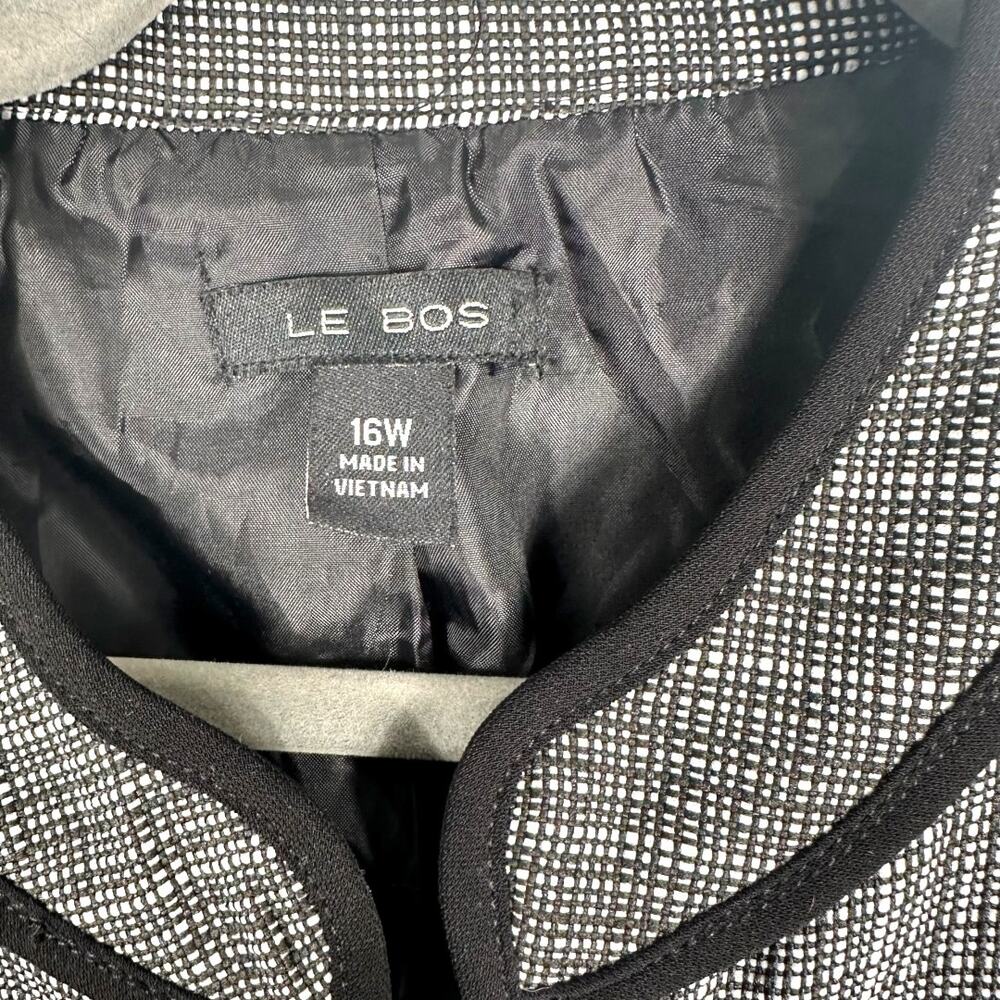 Le Bos Black White Dressy Suit Jacket Size 16W - Picture 5 of 5